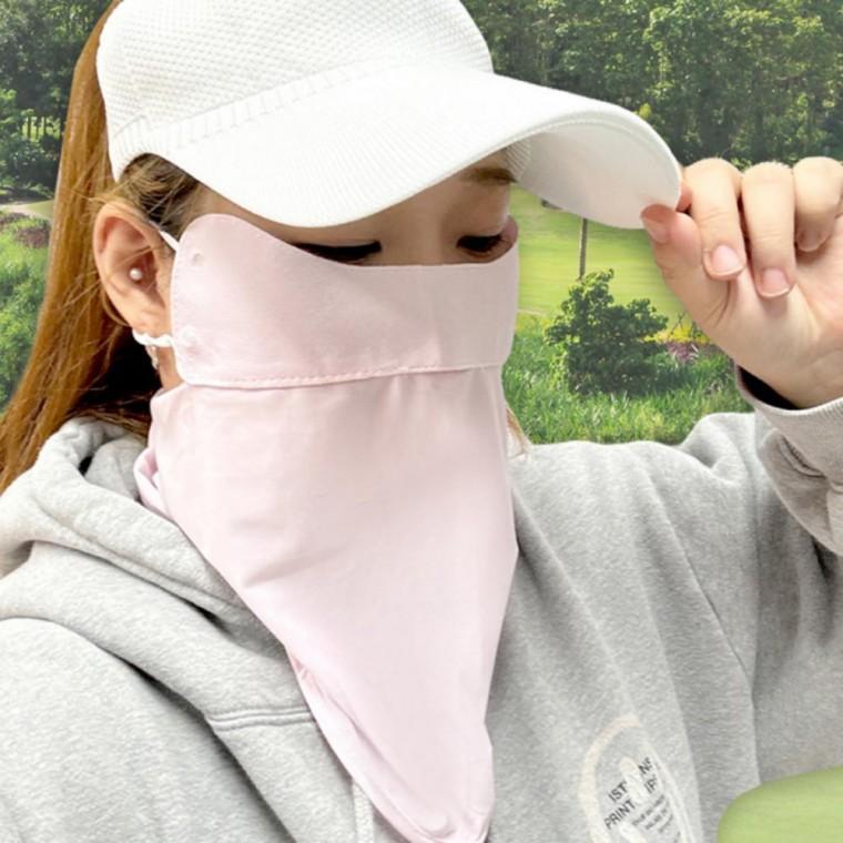 골프 귀걸이 마스크 자전거 자외선 차단 핑크 가리개
