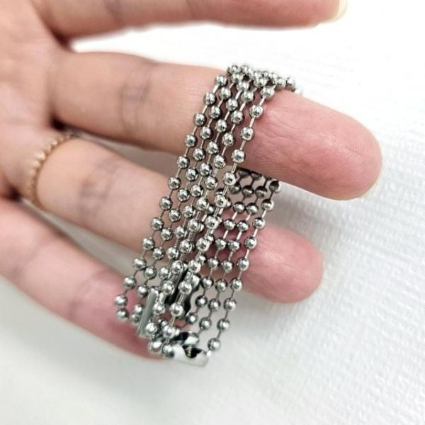 2.4mm 볼체인 군번줄 DIY 키링 부자재 12cm 10묶음