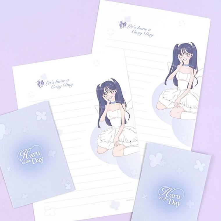 핑크풋 편지지 우편 손편지 봉투 세트 하루의 하루