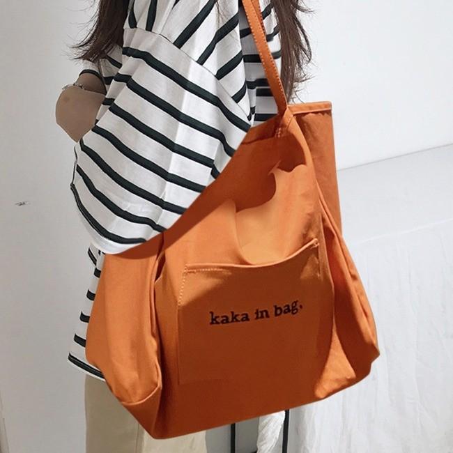 데일리 여성 포켓레터링 보부상 에코백 UN-2720