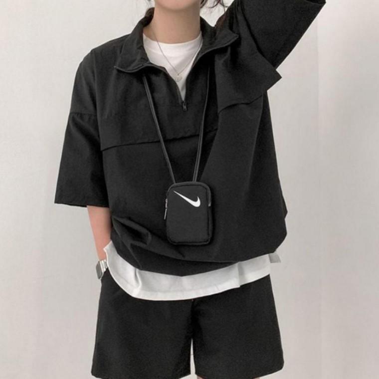 여성 여자 상하의 세트 허리밴딩 셋업 아노락 반집업 여름 여자 반팔