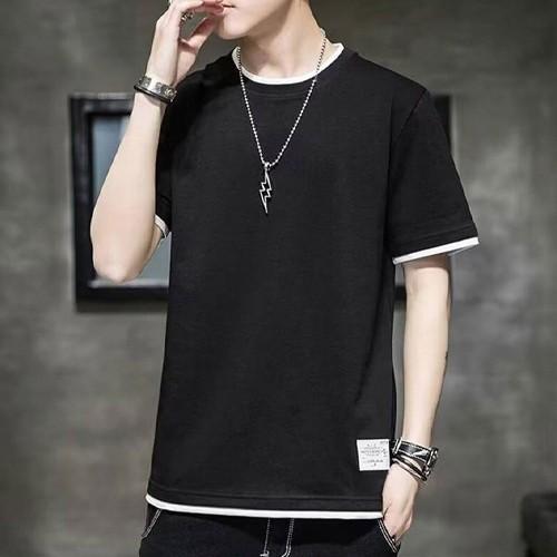 데일리 반팔 티셔츠 남자 레이어드 반소매