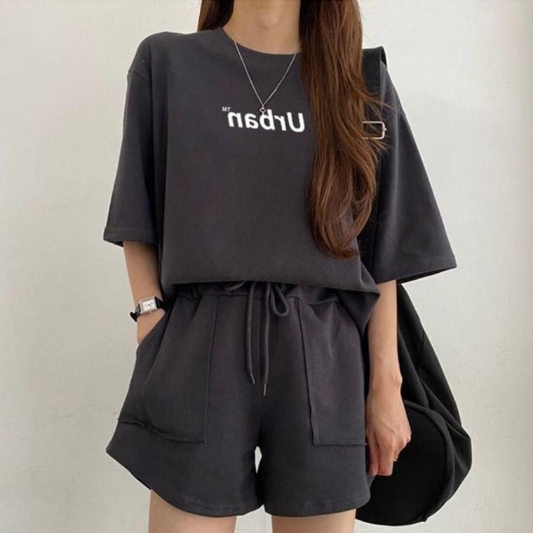 여성 여자 운동복 반팔 홈웨어 반바지 세트 트레이닝 여름 세트 여름 여자