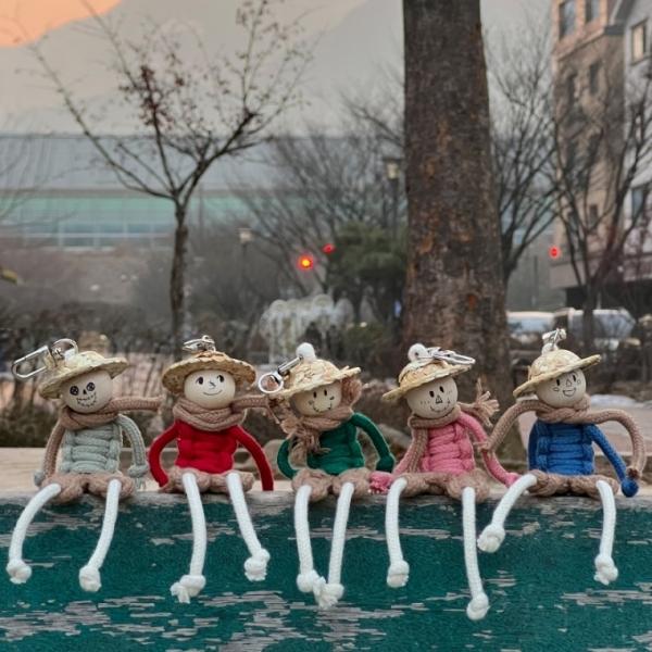 나만의 허수아비 마크라메 걱정인형 만들기 키링 DIY 키트 세트 선물 [5color 도안 매듭 인형 열쇠고리]