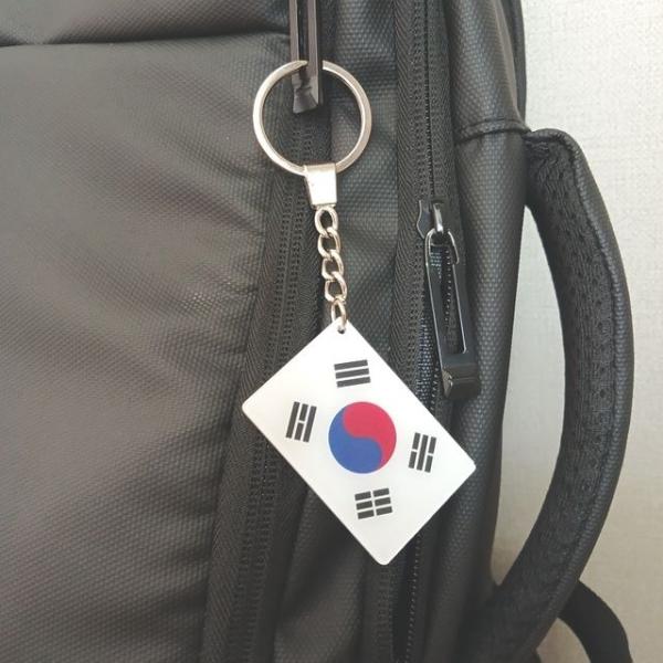 가로5 세로 3.5 양면 태극기 키링 열쇠고리 여행 선물