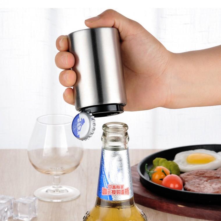 펀리한 자동 원터치 맥주 음료 병 뚜껑 자석 병따개 오프너 M10787