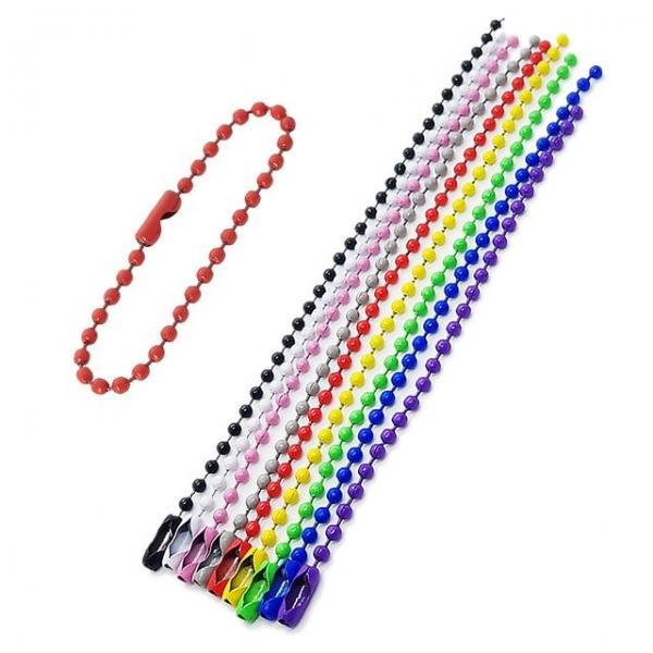 컬러 군번줄 볼체인 키링 부자재 키링줄 20P DD-12444