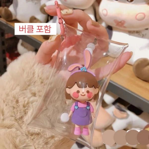 가챠 파우치 카라비너 키링 가챠즈메 일본 피규어 케이스 투명