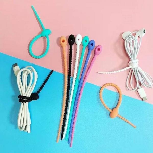 실리콘 케이블 타이 키링 부자재 재료 케이블 선 정리 액세서리 DIY 열쇠고리 제작 만들기 컴퓨터 책상