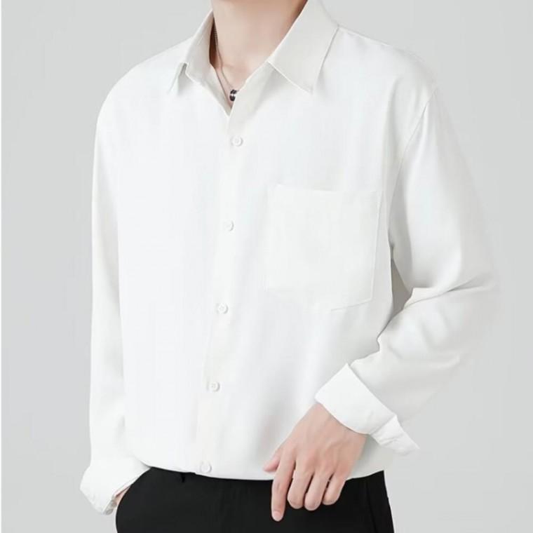 남성 베이직한 디자인 깔끔한포켓 얇은 여름 긴팔셔츠