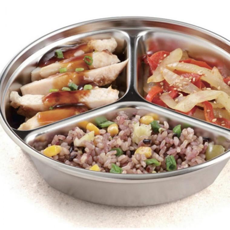 스텐 분리형 멀티원형 밀폐용기 3구 350ml