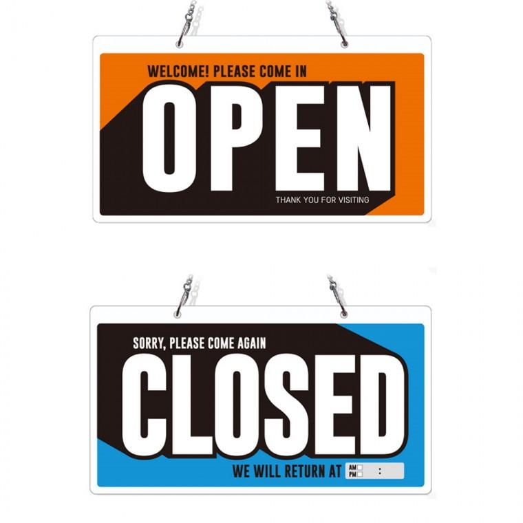 OPEN CLOSED4 체인걸이형 양면 안내판 29x16cm