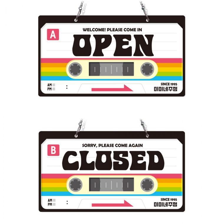 OPEN CLOSED35 체인걸이형 양면 안내판 29x16cm