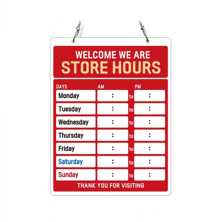 STORE HOURS1 체인걸이형 단면 안내판 23x30cm