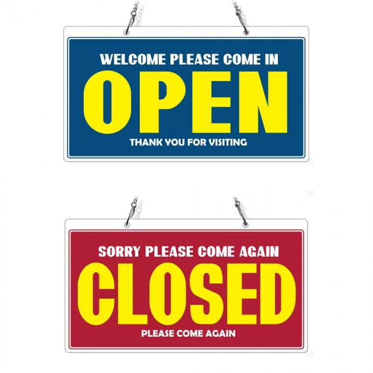 OPEN CLOSED9 체인걸이형 양면 안내판 29x16cm