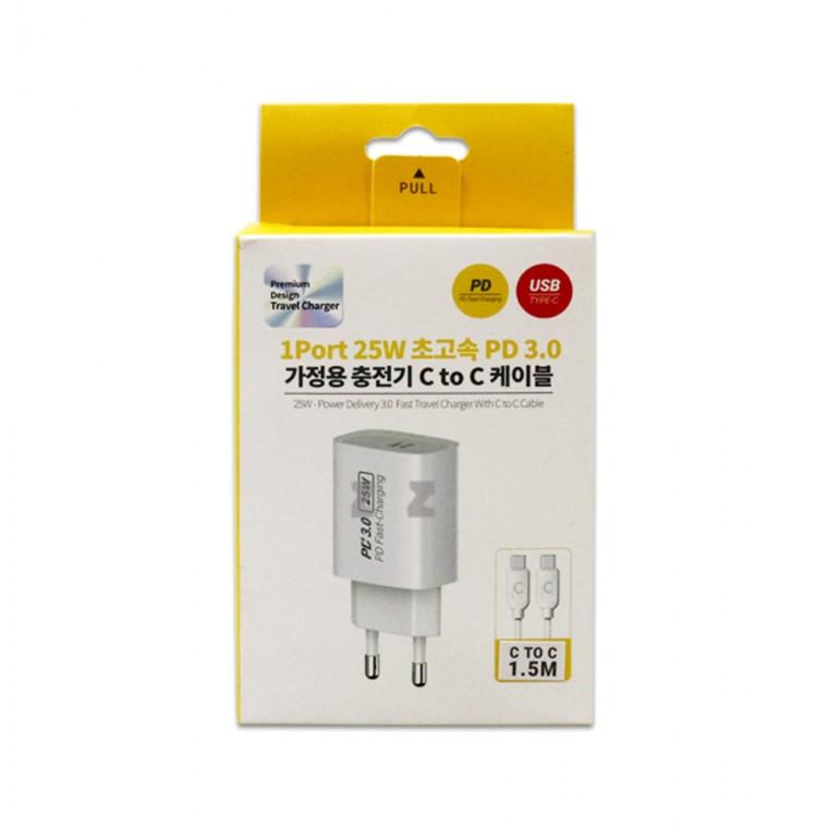 25W 초고속 PD 3.0 가정용 충전기 c to c 케이블-M/가정용/케이블/휴대폰/핸드폰/c타입/게임기/테블릿/스마