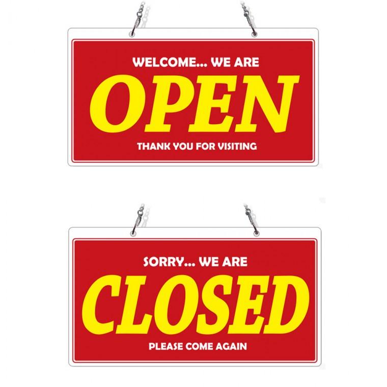 OPEN CLOSED20 체인걸이형 양면 안내판 29x16cm
