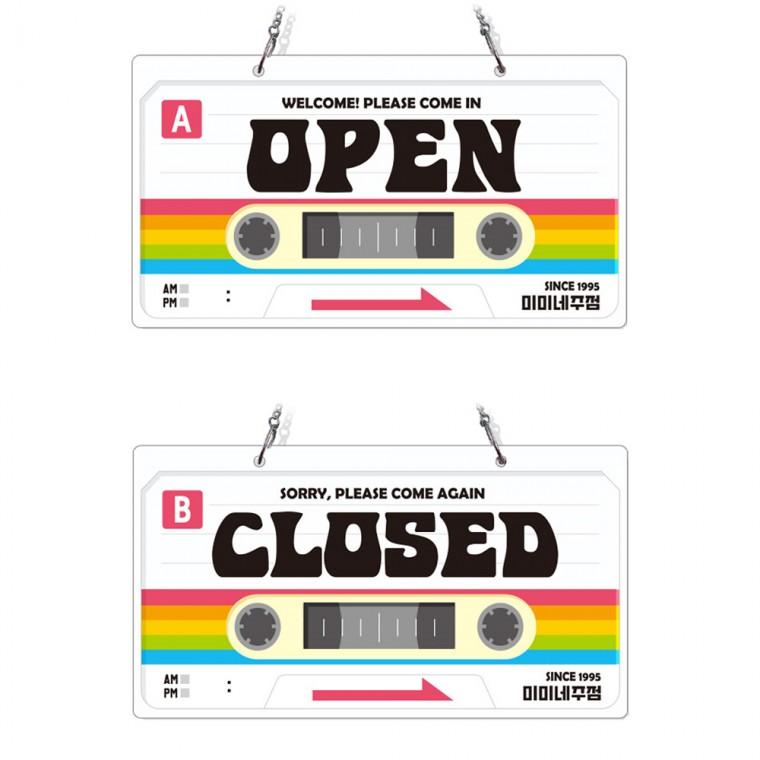 OPEN CLOSED34 체인걸이형 양면 안내판 29x16cm