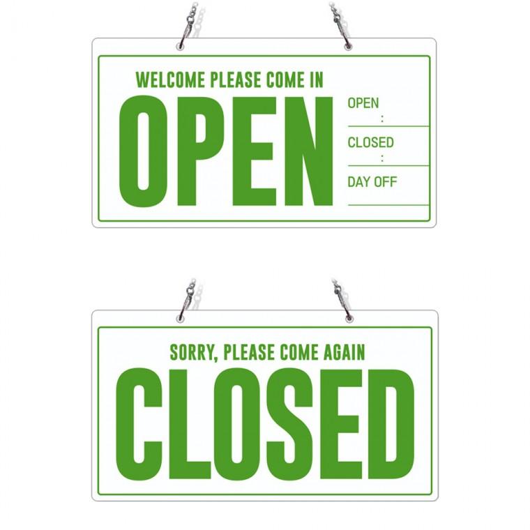 OPEN CLOSED48 체인걸이형 양면 안내판 29x16cm