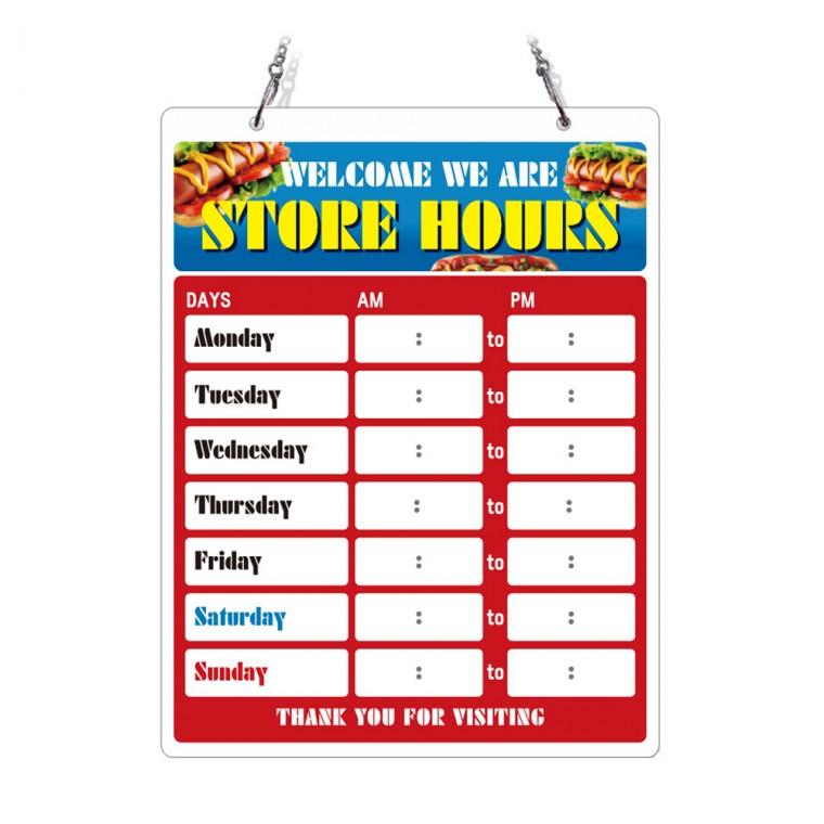 STORE HOURS4 체인걸이형 단면 안내판 23x30cm