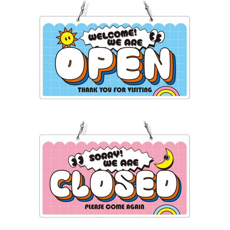 OPEN CLOSED23 체인걸이형 양면 안내판 29x16cm