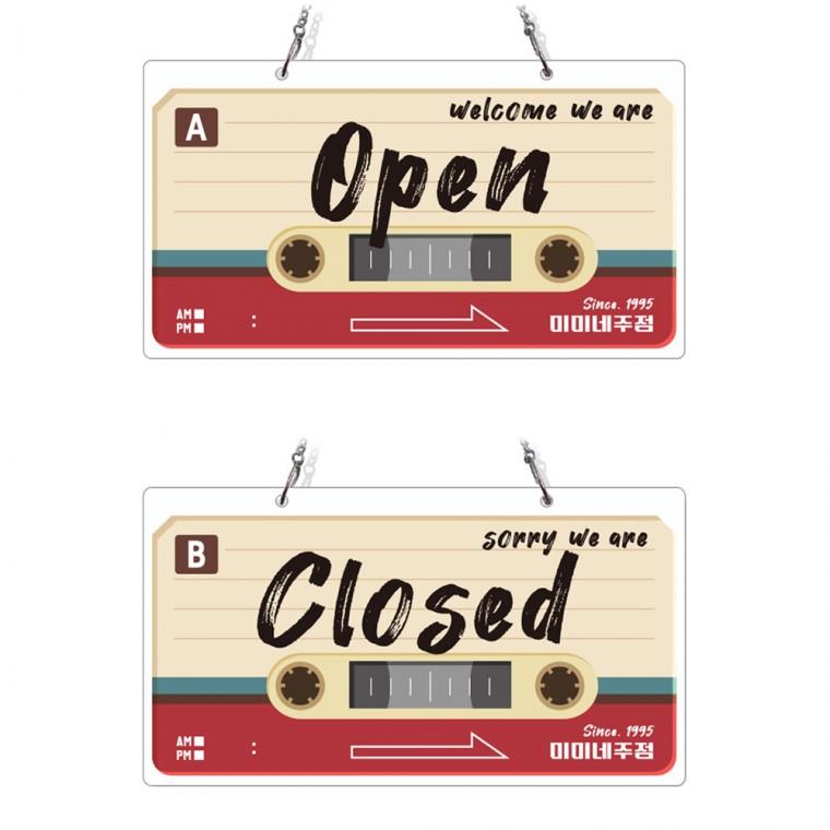 OPEN CLOSED32 체인걸이형 양면 안내판 29x16cm