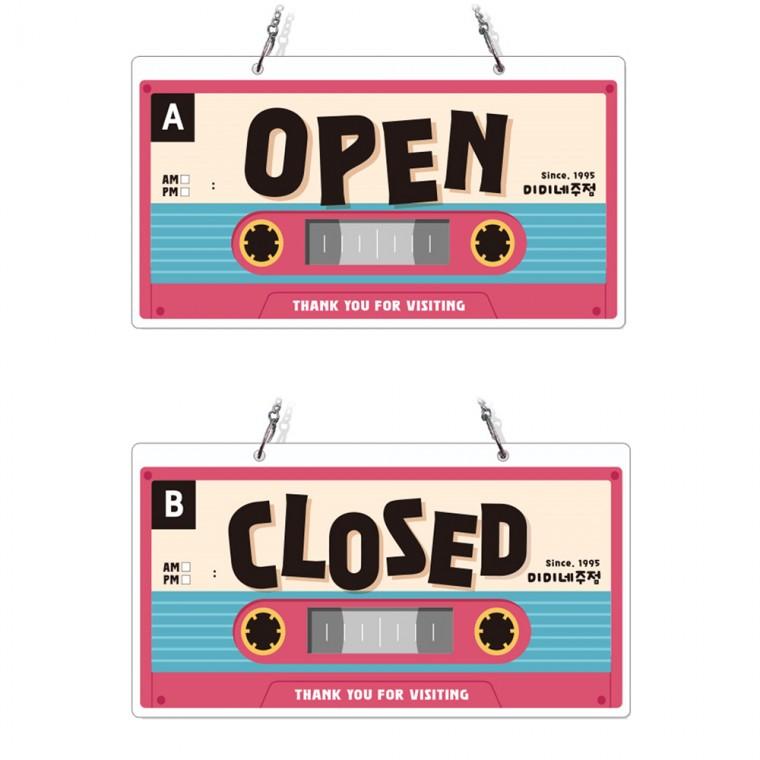 OPEN CLOSED36 체인걸이형 양면 안내판 29x16cm