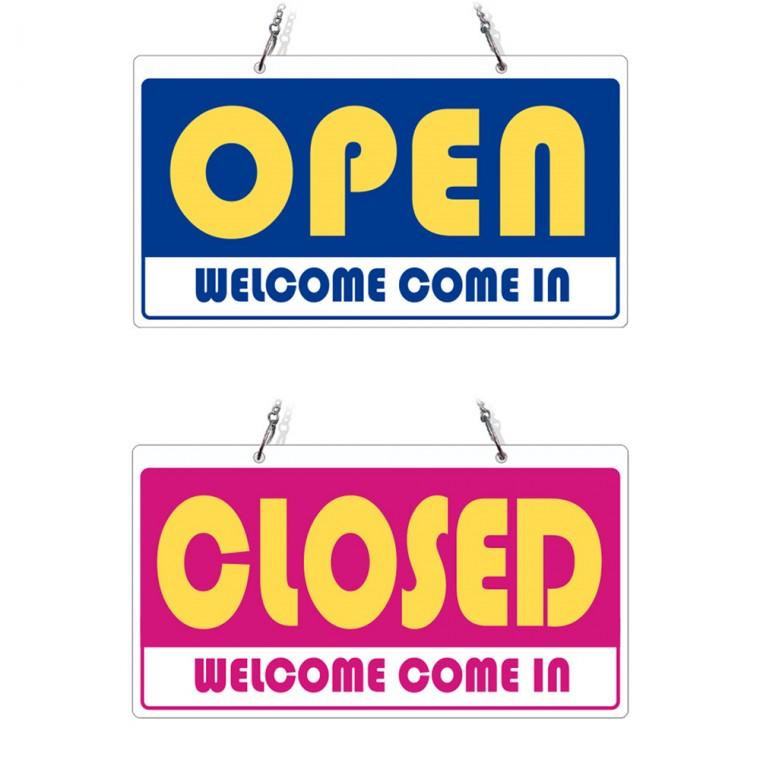 OPEN CLOSED38 체인걸이형 양면 안내판 29x16cm