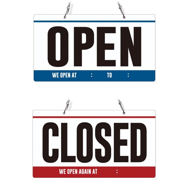 OPEN CLOSED2 체인걸이형 양면 안내판 29x16cm