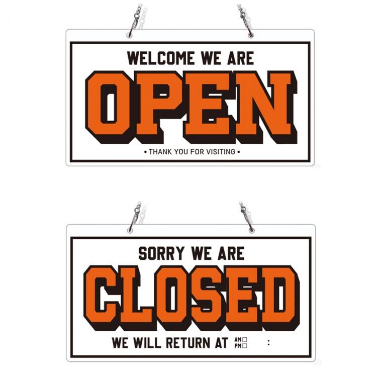 OPEN CLOSED6 체인걸이형 양면 안내판 29x16cm