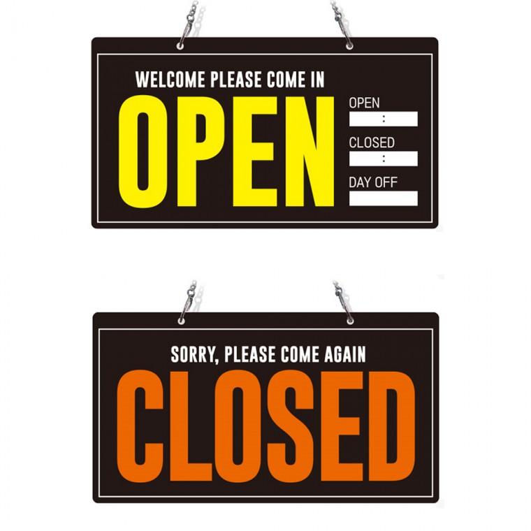 OPEN CLOSED21 체인걸이형 양면 안내판 29x16cm