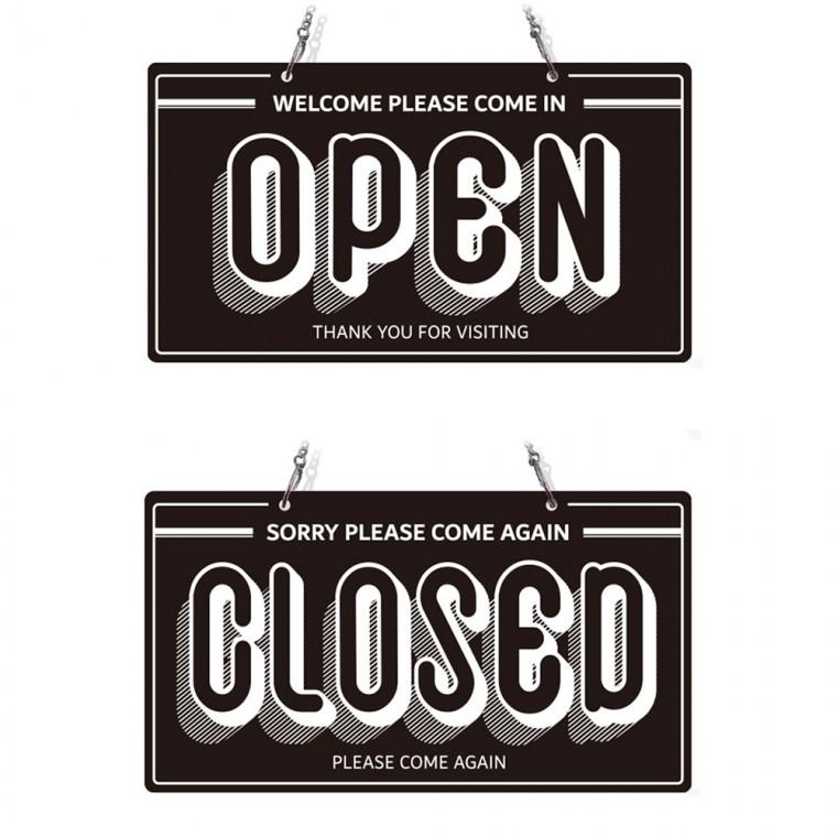 OPEN CLOSED22 체인걸이형 양면 안내판 29x16cm