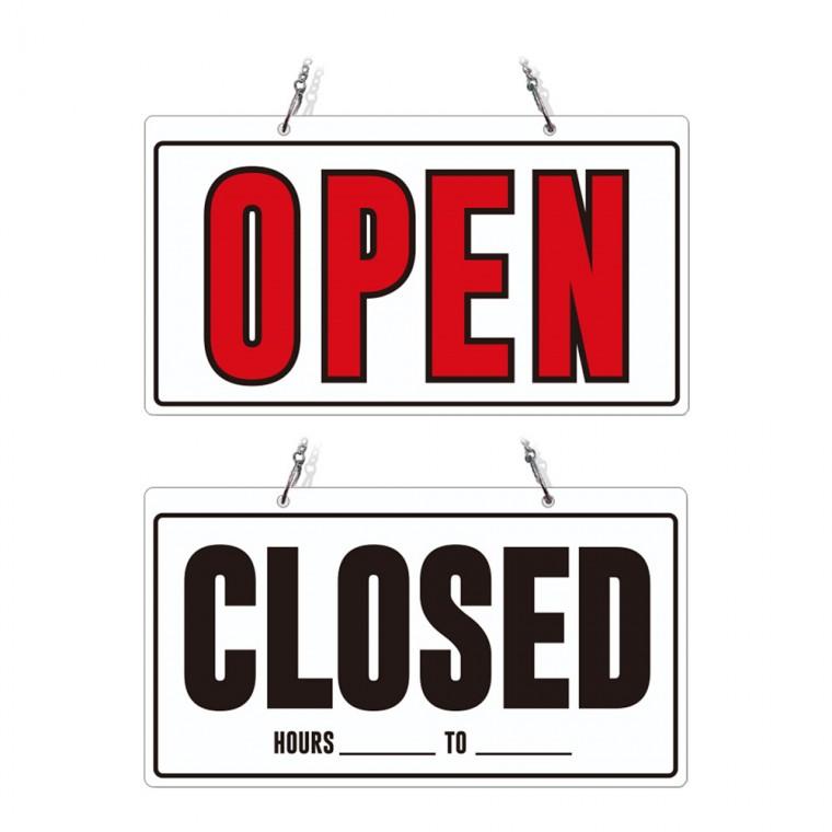 OPEN CLOSED24 체인걸이형 양면 안내판 29x16cm