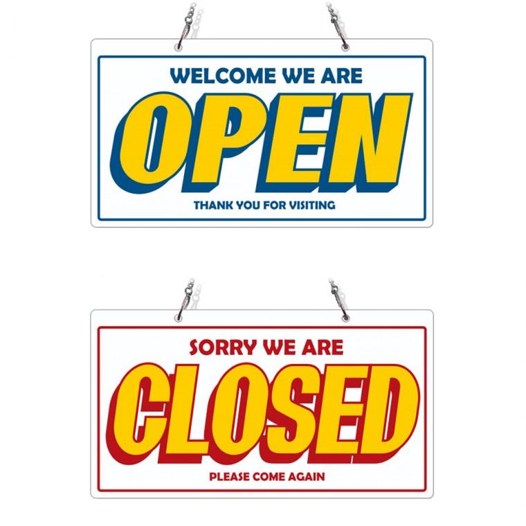 OPEN CLOSED29 체인걸이형 양면 안내판 29x16cm