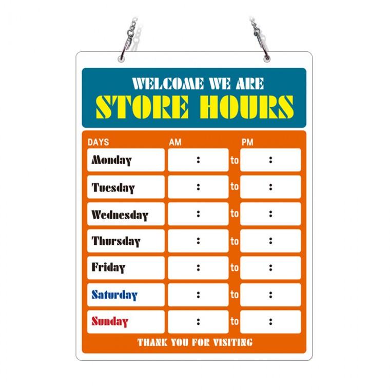 STORE HOURS3 체인걸이형 단면 안내판 23x30cm