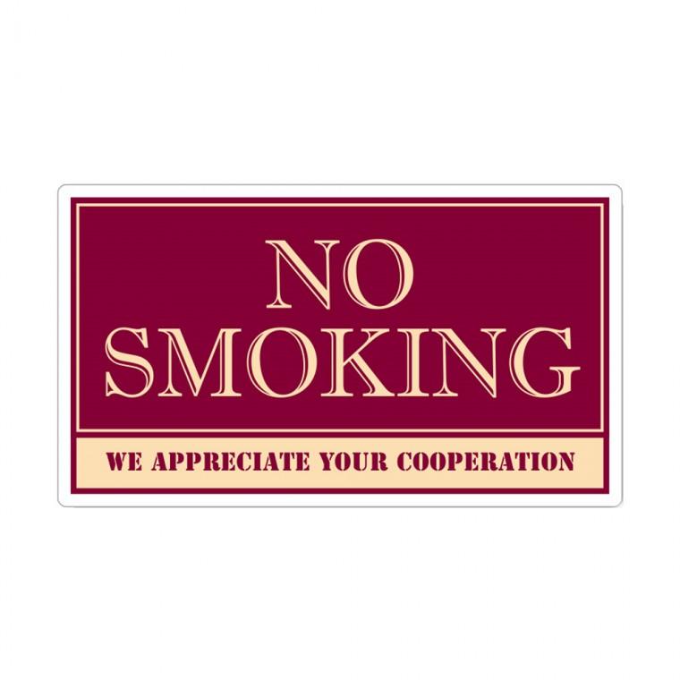 NO SMOKING 부착형 직사각 안내판 21x12cm