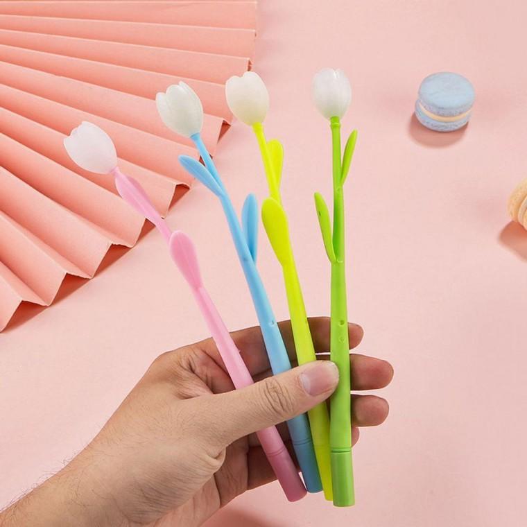 튤립 볼펜 햇빛에 꽃피는 꽃볼펜 펜튤립 꽃펜 꽃장식 꽃장식펜 단체 판촉펜 기념 꽃모양펜