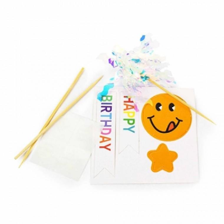 스마일 생일케이크토퍼 케이크픽 파티용토퍼 케익장식 파티소품