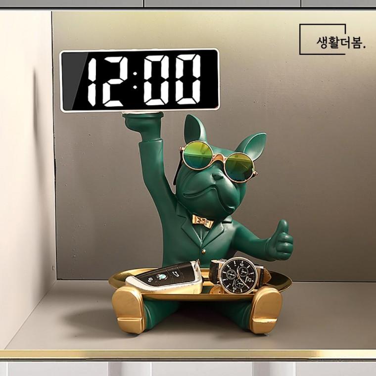 인테리어 생활더봄 불독 LED 트레이 시계 4color LED