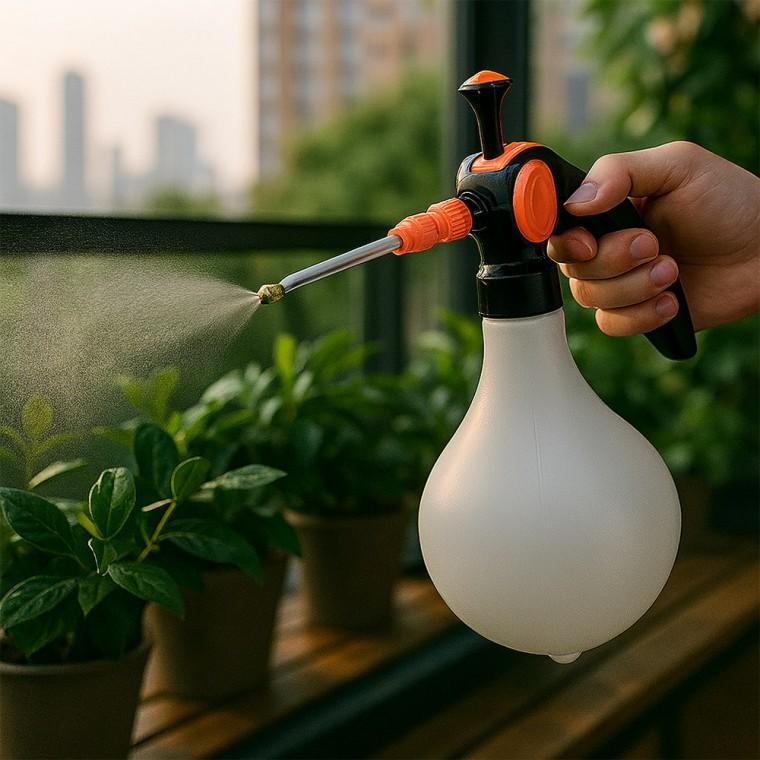 롱노즐 자동압축 분무기 1.2L 가압펌프 스프레이 원예 정원 다용도 미스트