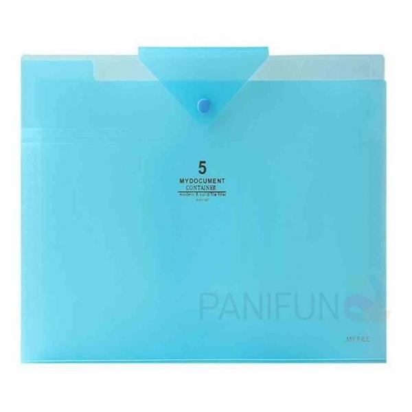 반투명 도큐먼트화일 3p 블루 5칸 계약서파일 서류화일케이스 서류정리파일 문서보관화일 서류파우치