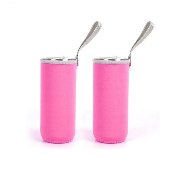 파우치 보온병파우치 네오프렌 물병 세트 핫 (420ml) 핑크 핫핑크