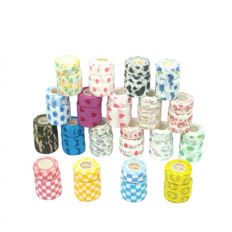 반려동물 일회용 신발 겸 치료용 자가접착 압박 붕대 2.5cm / 5cm (디자인 무작위 출고)