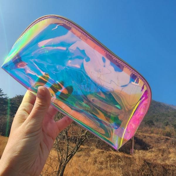 투명 홀로그램 만두 화장품 파우치 pvc