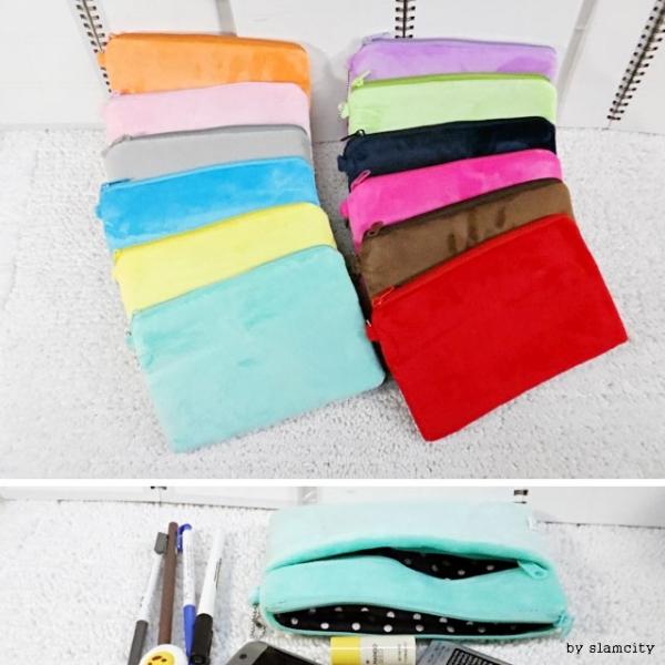 무지 파우치 생리대 필통 펜슬 납짝 커피 다용도 diy 투지퍼