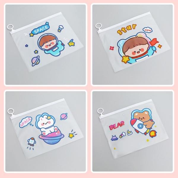 스페이스 반투명 비닐 파우치 pvc 펜케이스 필통 구디백 지퍼백 세면백