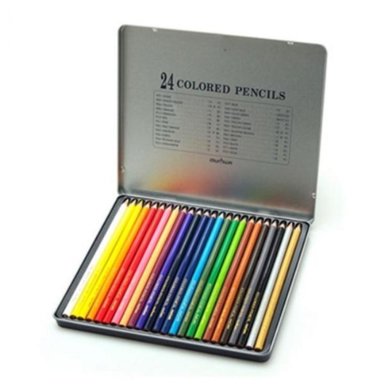 문화)넥스프로 색연필(24색/틴케이스)