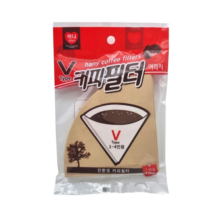 하니 V타입 커피필터 40매 1인 4인용 핸드드립 여과지
