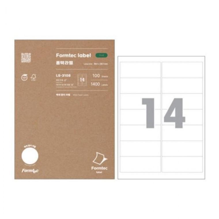 폼텍)수신자주소용라벨(LS-3108/100매)