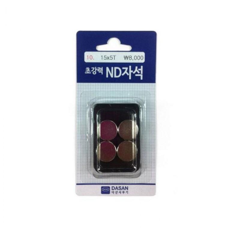 다산)초강력ND자석(No10/15mmx5T/4개입)
